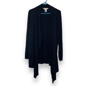 Barefoot Dreams Black Draped Open-Front Cardigan